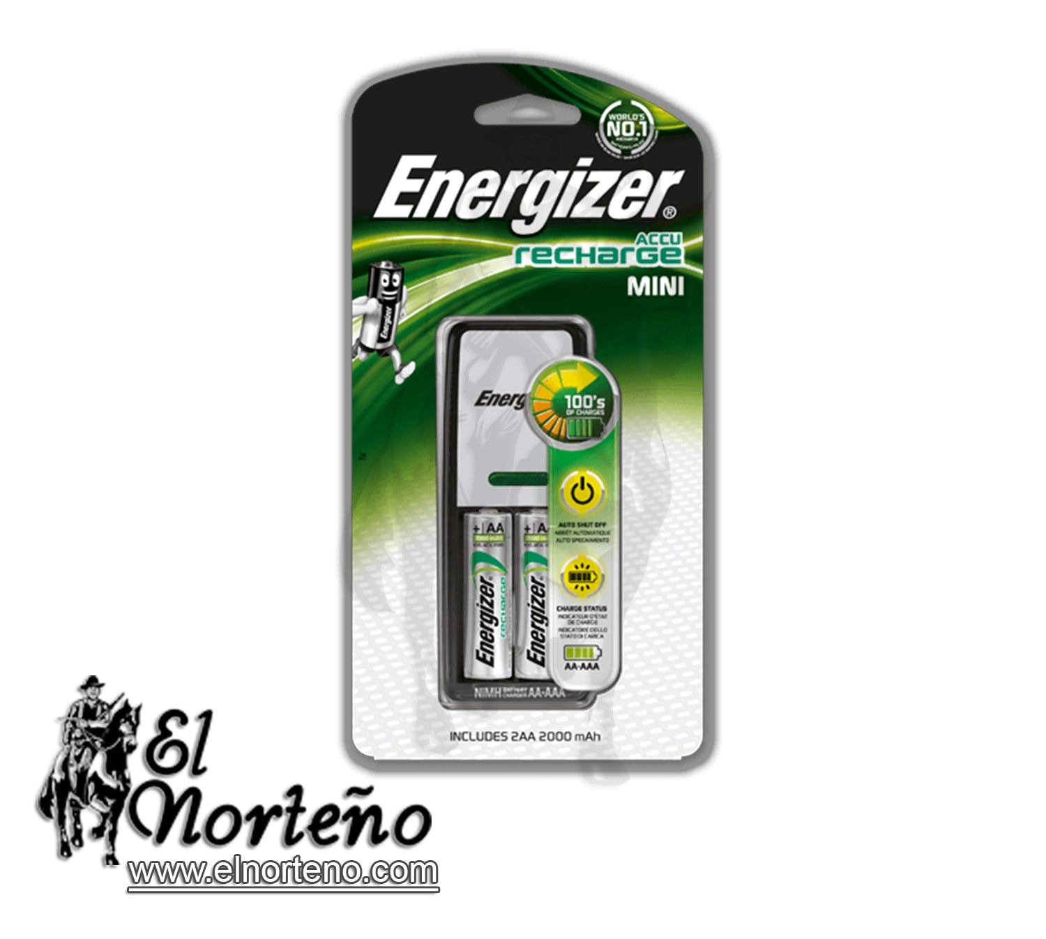 CARGADOR ENERGIZER MINI + 2PILAS RECARGABLES 2024