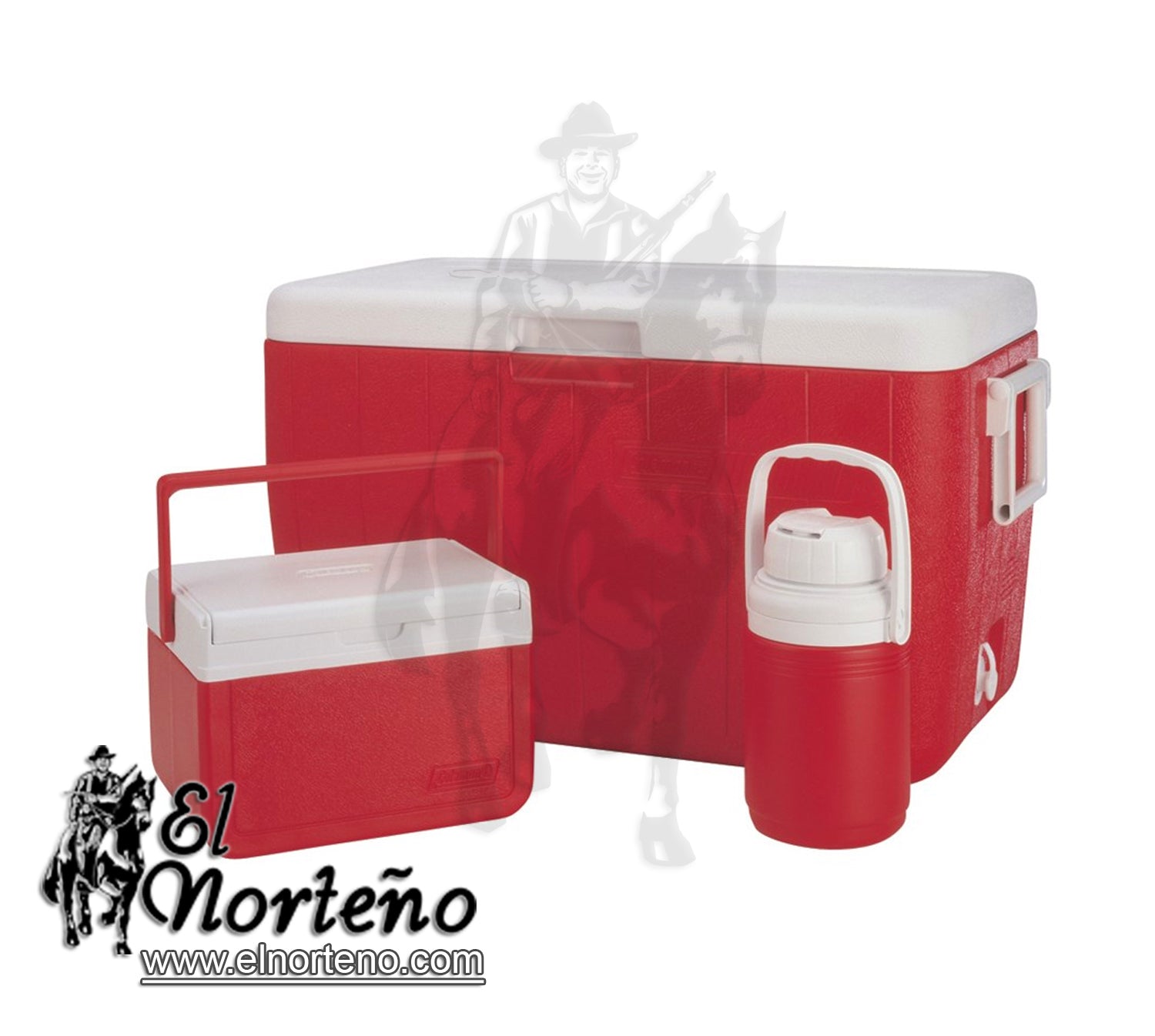 COMBO HIELERA 48QT ROJO COLEMAN