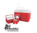 COMBO HIELERA 54QT ROJA COLEMAN