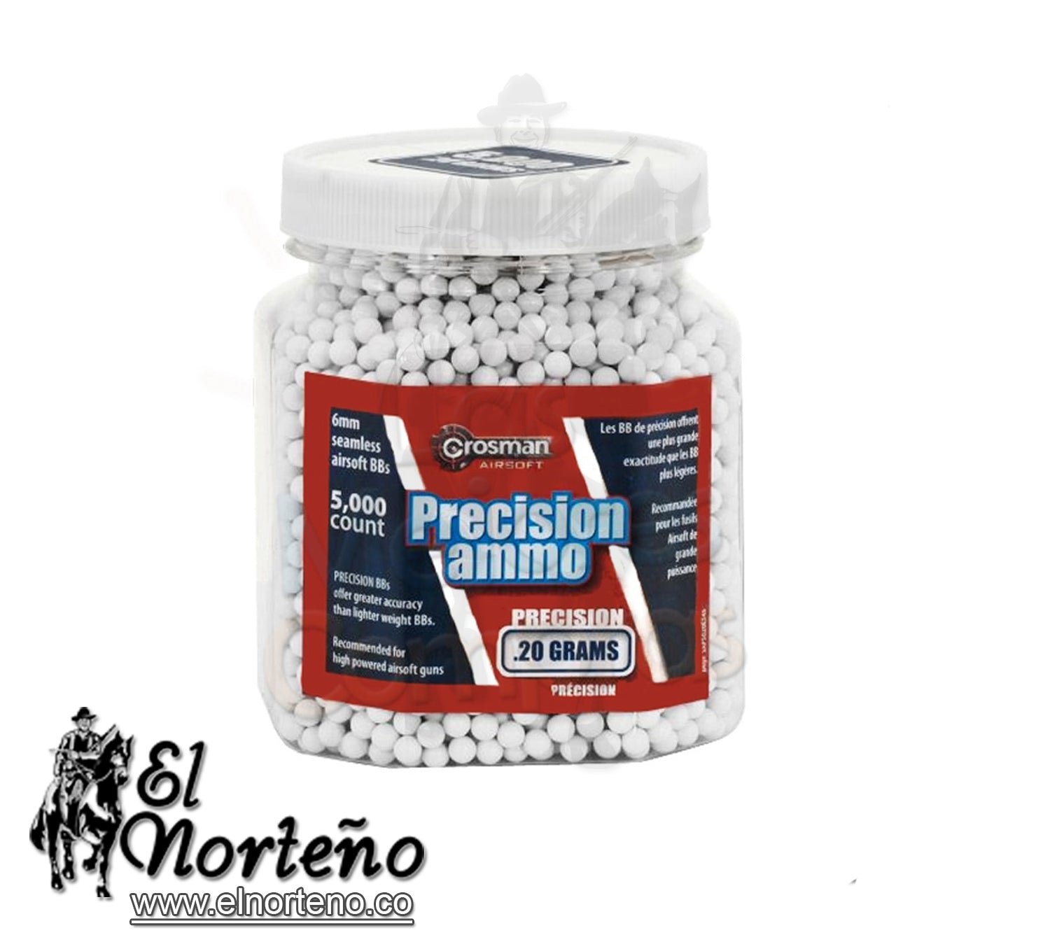 BALIN CROSMAN PLASTICO 6MM 0.20 GRAMOS x 5.000 UNIDADES