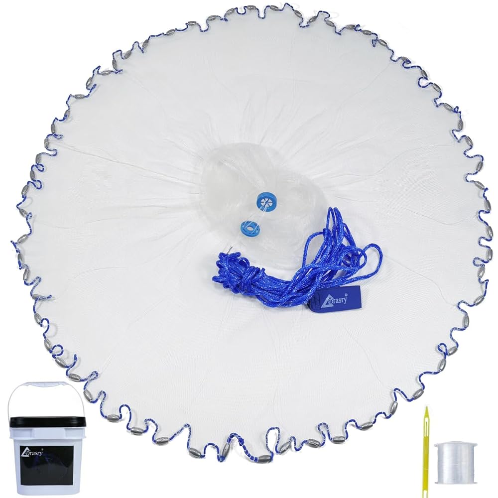 ATARRAYA FITEC 11040 RS750 SUPER SPREADER CAST NET WHITE NYLON 1/4 MESH, 4"