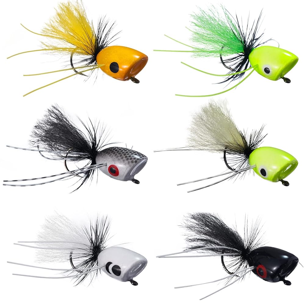 SEÃ‘UELO BETTS 309-8-1 POKA POP FLY POPPER SZ 8, WHITE/BLACK/WHITE/WHITE
