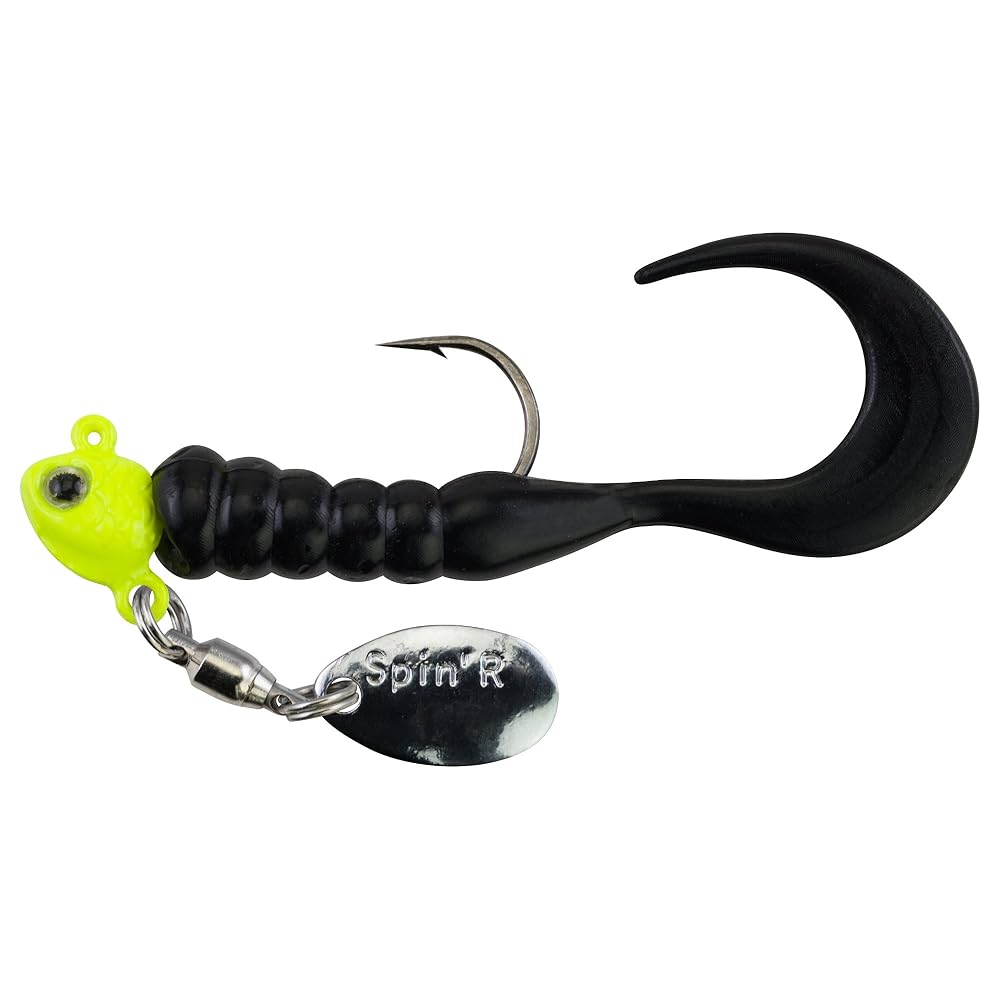 SEÃ‘UELO BETTS 020GR-29N SPIN GRUB LURE 7/8, 1/50 OZ, BLACK STRIPE/CHARTREUSE/