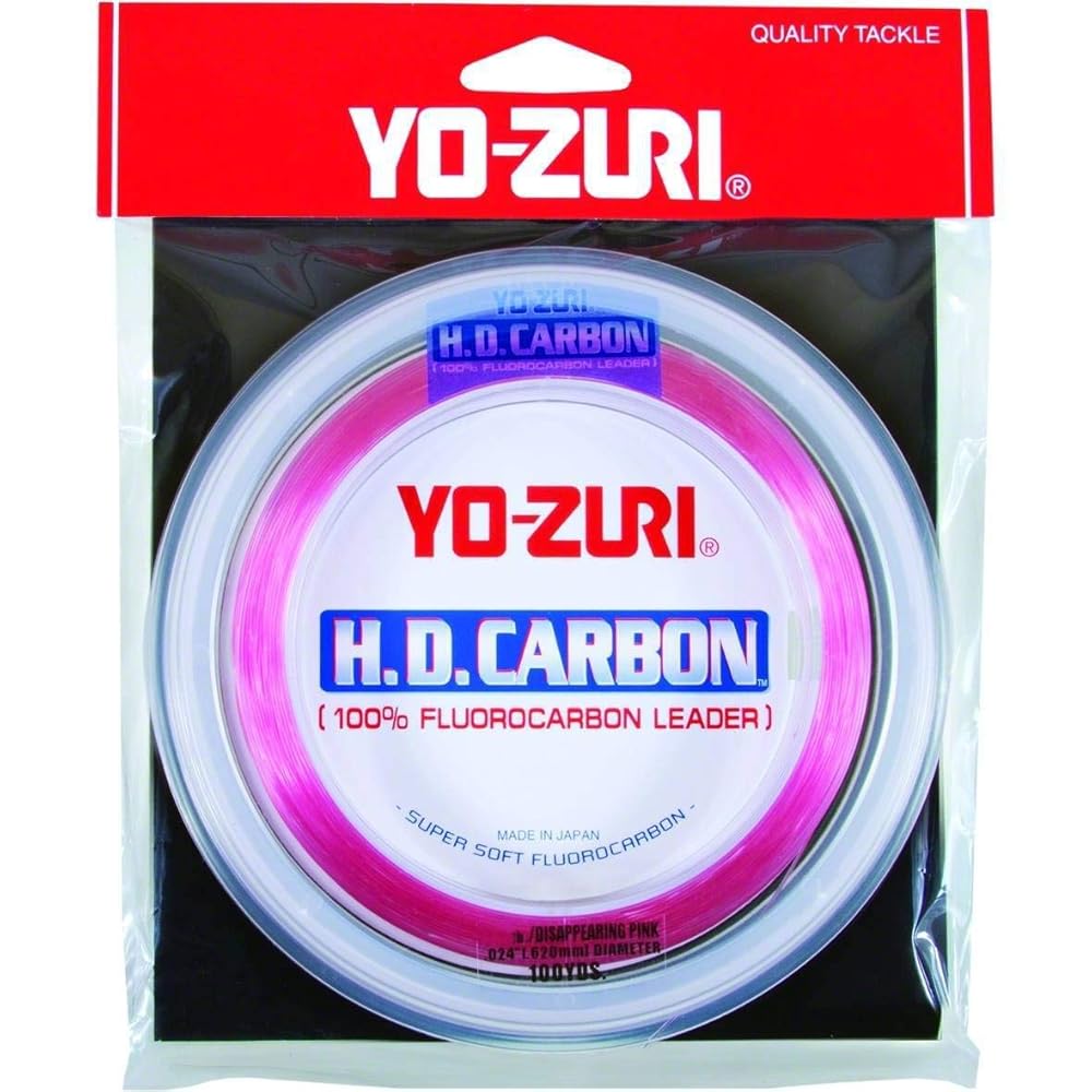 NYLON YOZURI HD10LBDP H.D. CARBON FLUOROCARBON LEADER PINK 10LB 30YDS
