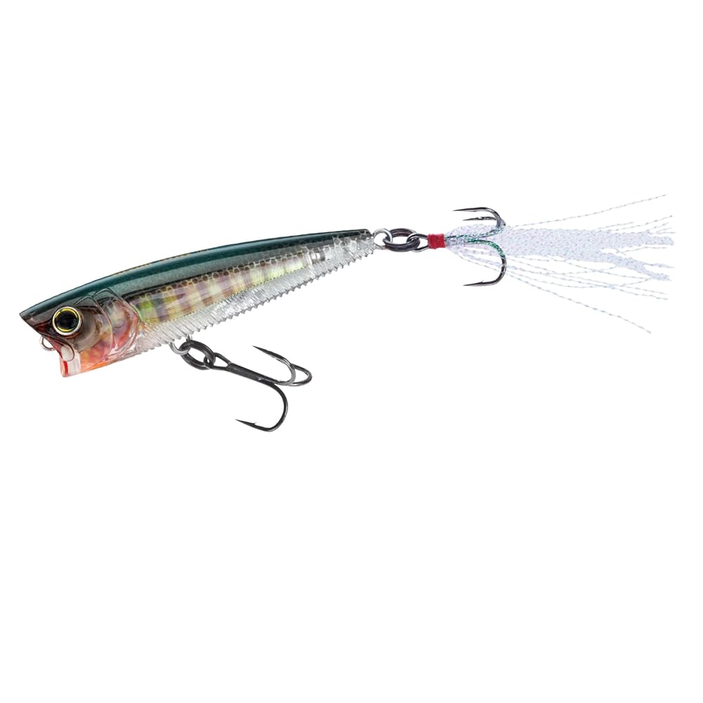 SEÃ‘UELO YO-ZURI 3DB POPPER (F) 75MM 3 PRISM SILVER BLACK TOPWATER 3 3/8OZ