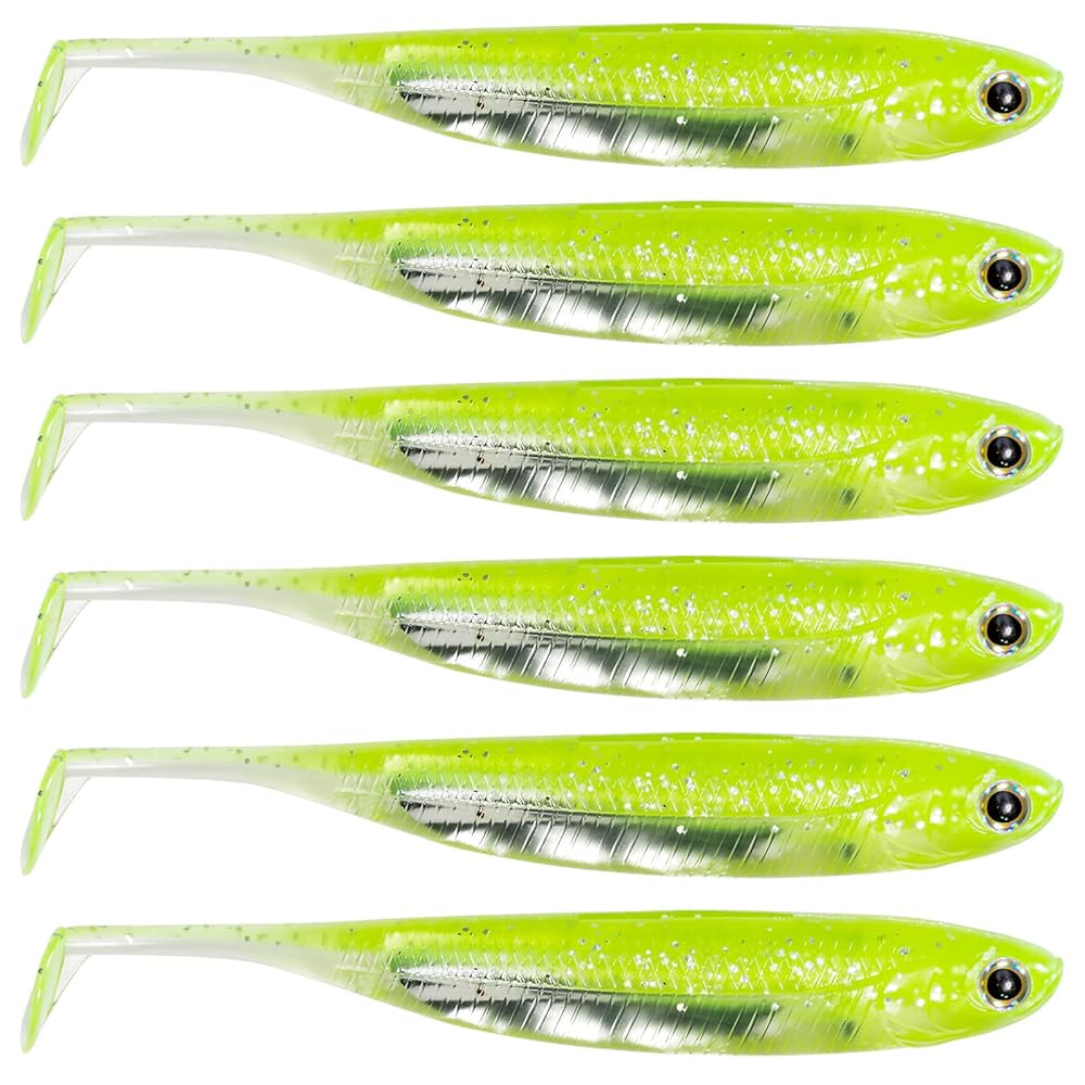 SEÃ‘UELO CALCUTTA FF03PKC FLASHFOIL SHAD, 3 1/2 OZ, PUMPKIN CHARTREUSE, 6/PACK