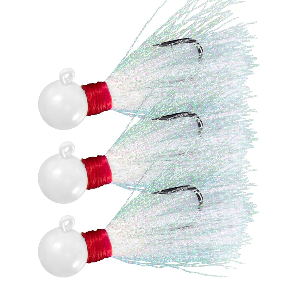 ANZUELO SEA STRIKER SSPJ14-1 POMPANO JIG 1/ 4 OZ, WHITE, 3/PACK