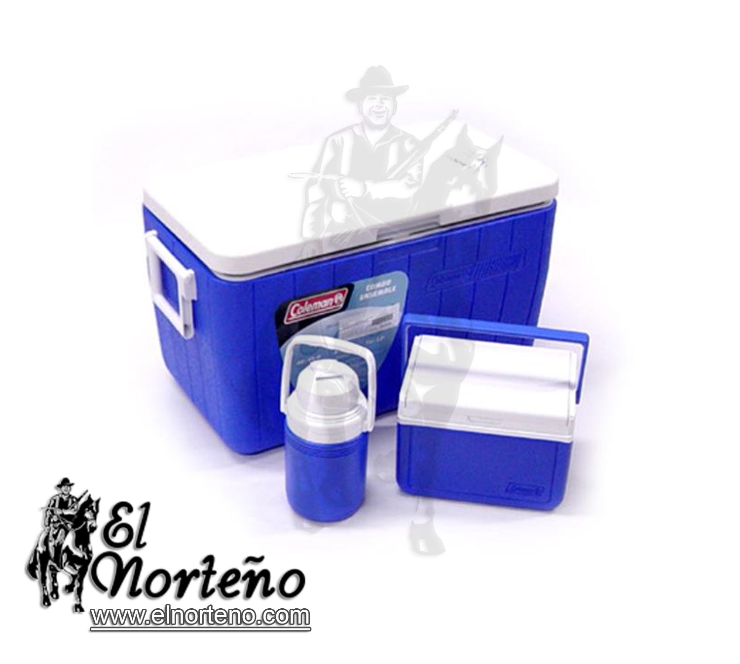 COMBO HIELERA 54QT AZUL COLEMAN