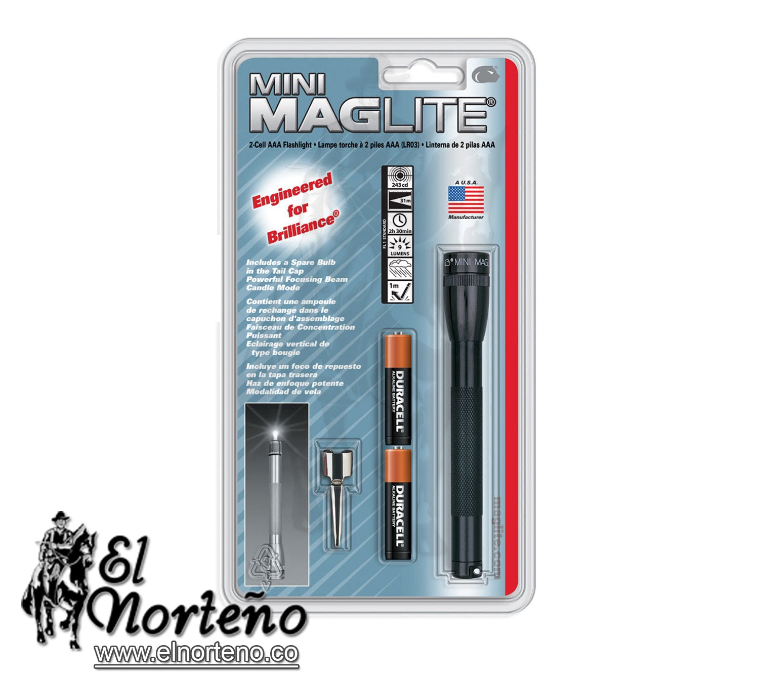 LINTERNA MINI MAGLITE NEGRA AAA