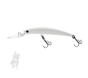 SEÑUELO YO-ZURI CRYSTAL MINNOW DEEP DIVER WALLEYE 90MM 3-1/2 WHITE R1205-W
