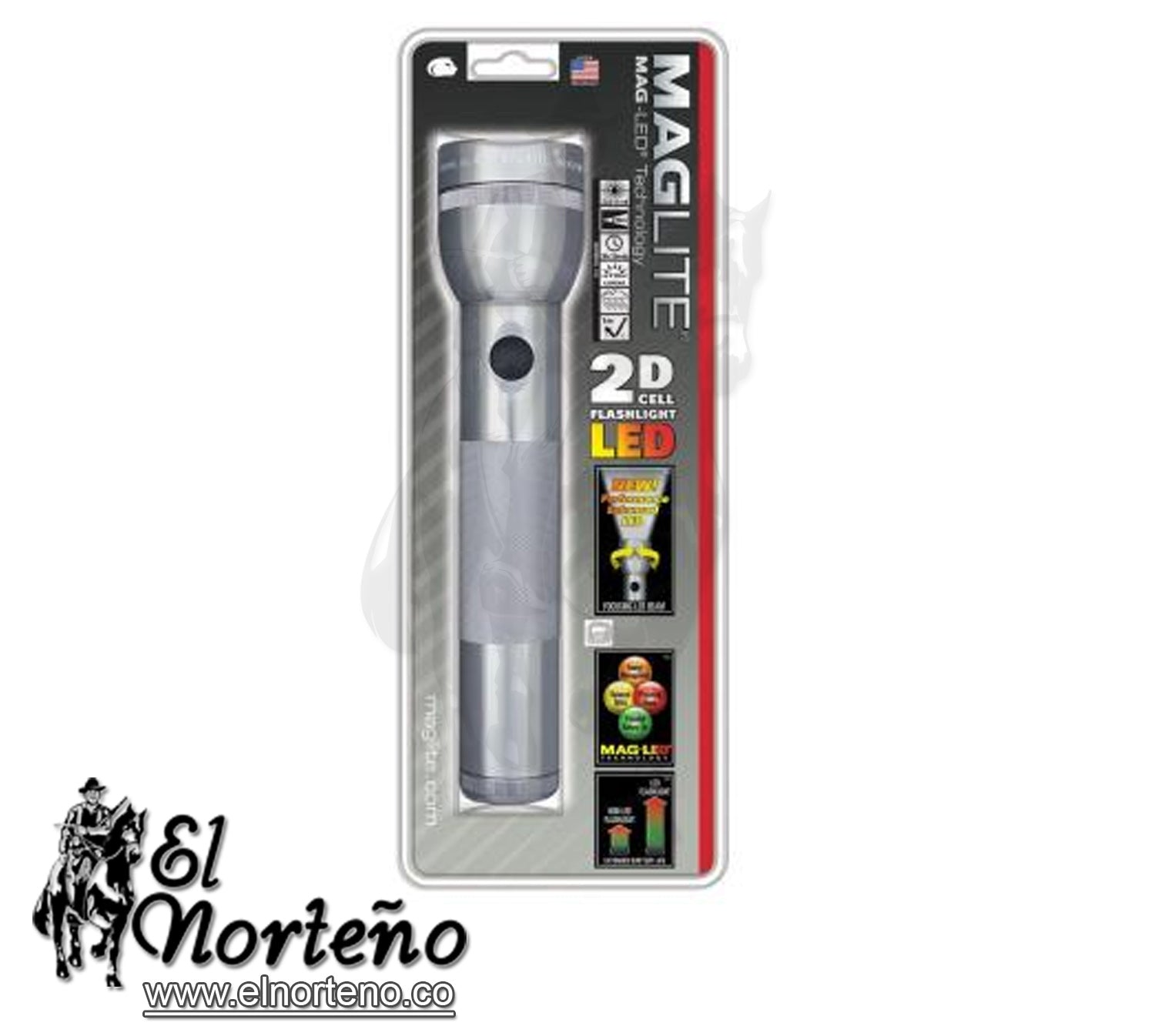 LINTERNA MAGLITE PLATEADA 2D