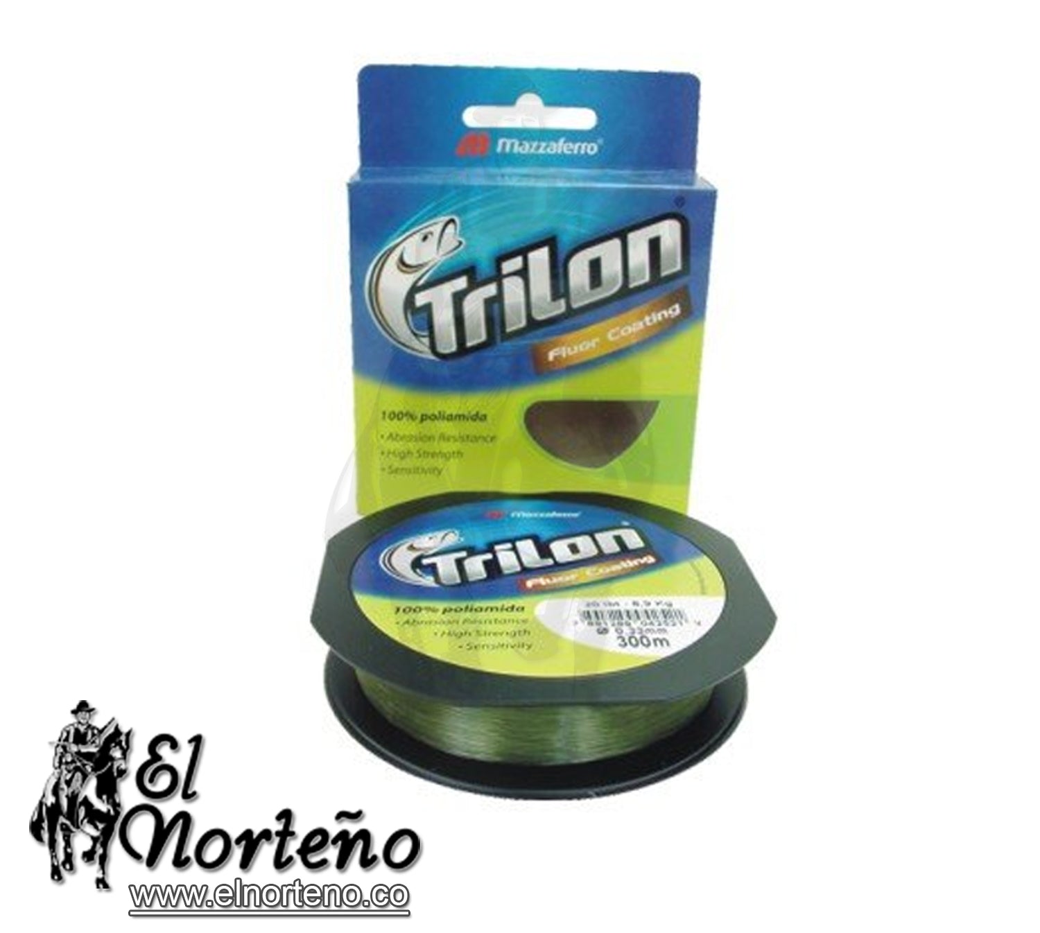 NYLON TRILON FLUOR COATING 300MTS CAL. 0.16MM VERDE